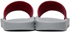 Hugo Gray Logo-Branded Strap Slides