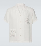 Bode Skiers linen bowling shirt