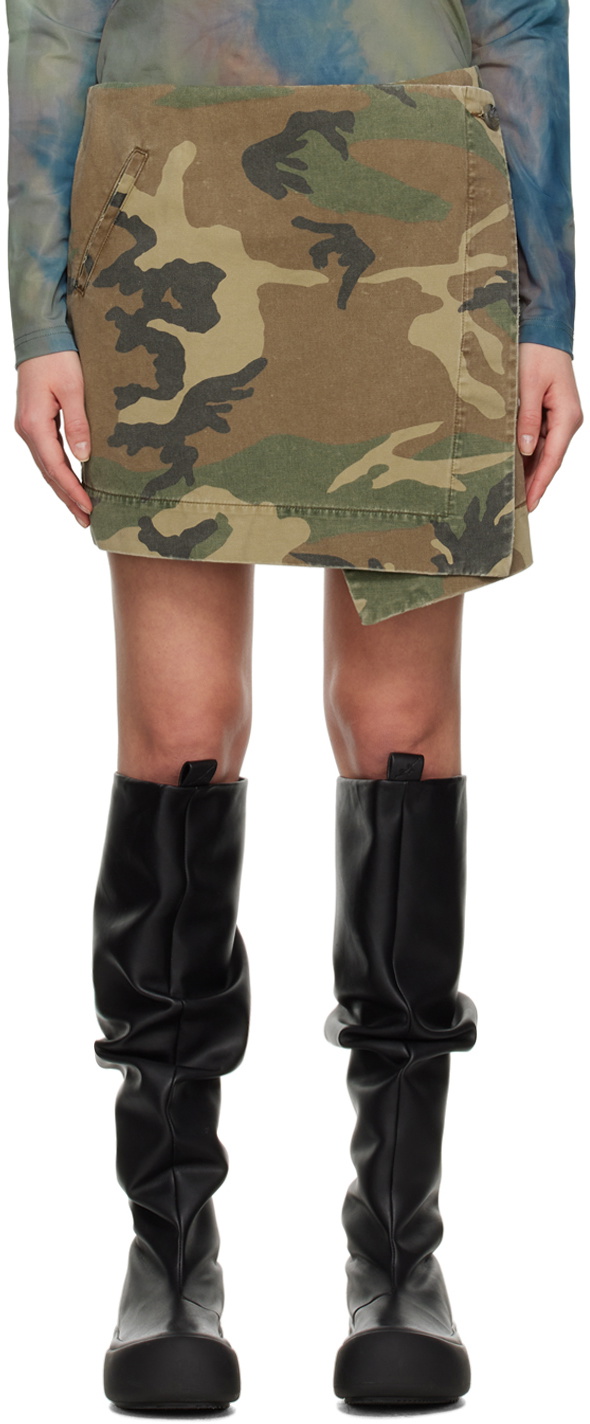 Song for the Mute Green Camouflage Miniskirt