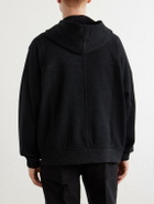Rick Owens - Washed Wool and Cotton-Blend Zip-Up Hoodie - Black