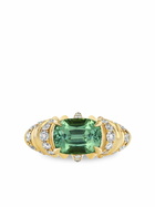 Lizzie Mandler Fine Jewelry 18K Yellow Gold One Of A Kind Diamond And Emerald Ring
