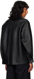 DOCUMENT Black Shirting Leather Jacket