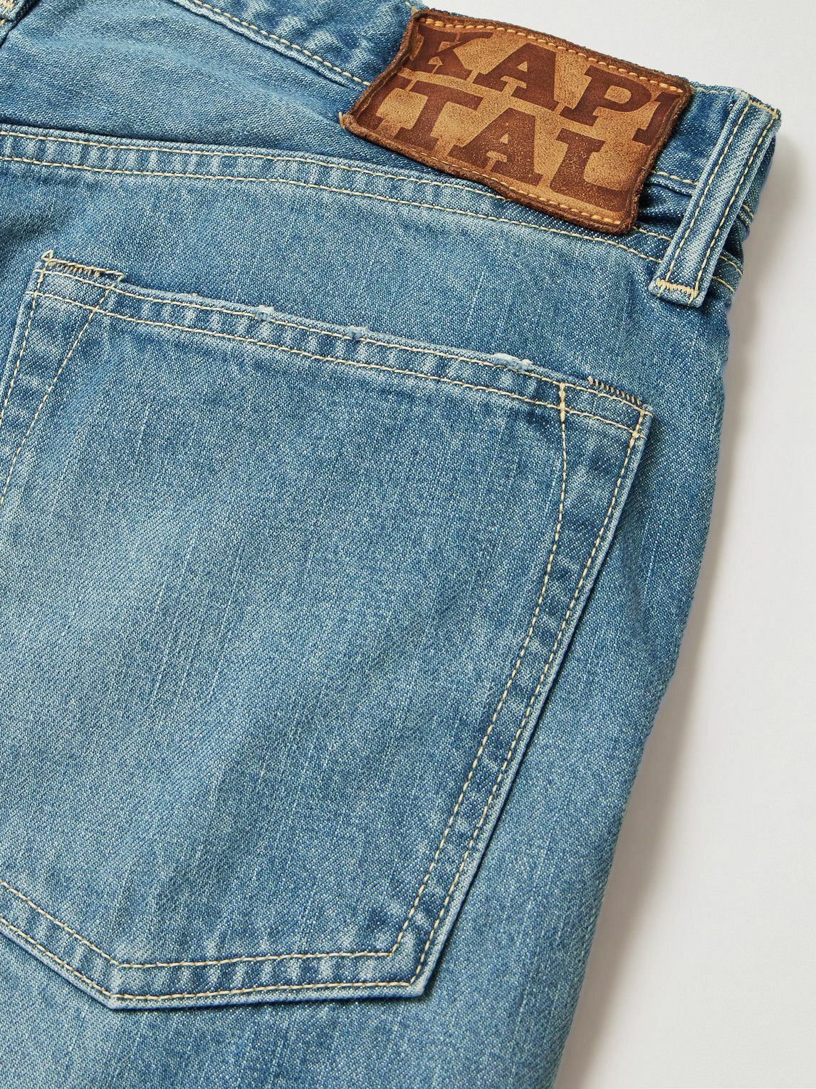 KAPITAL - Monkey CISCO Slim-Fit Distressed Jeans - Blue KAPITAL