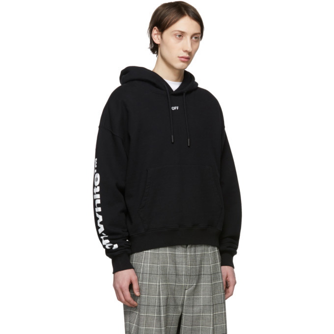 Off-White Men's Bacchus Hoodie with Double Drawstring, Black, Men's, Large, Coats Jackets & Outerwear Pullovers Sweatshirts & Hoodies