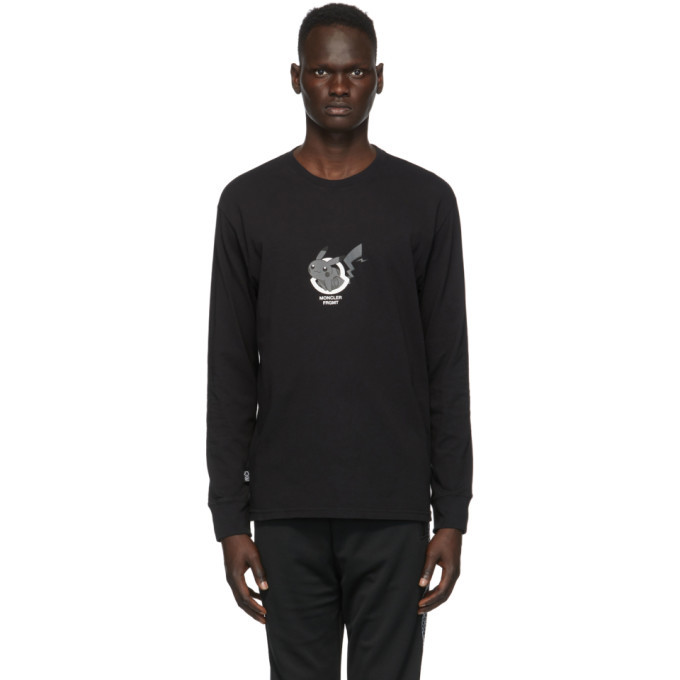 Photo: Moncler Genius 7 Moncler Fragment Hiroshi Fujiwara Black Pokemon Edition Logo Long Sleeve T-Shirt