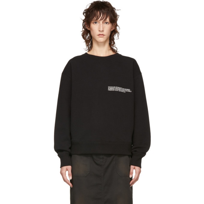 Photo: Calvin Klein 205W39NYC Black Logo Crewneck Sweatshirt