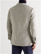 Rubinacci - Double-Breasted Linen and Virgin Wool-Blend Blazer - Gray