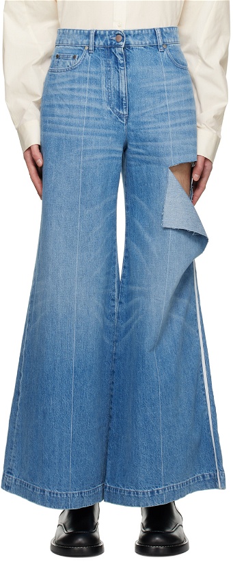 Photo: Peter Do Blue Ripped Wide-Leg Jeans