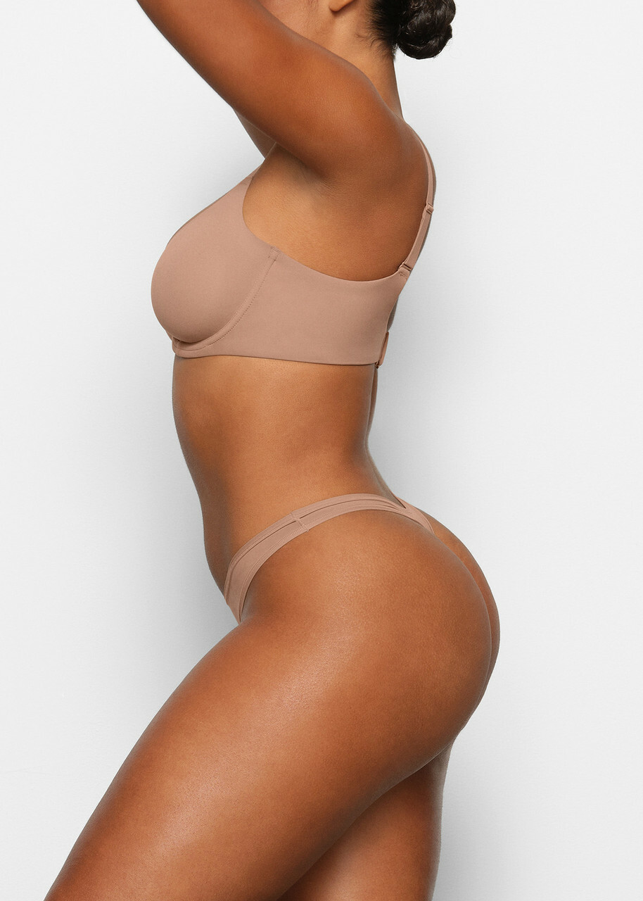 Skims Unlined Stretch-jersey Demi bra Light Brown