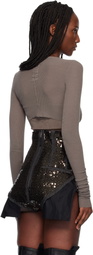 Rick Owens Gray LS Crop T-shirt
