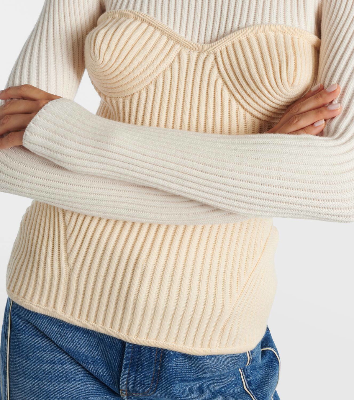 Jean Paul Gaultier Ribbed-knit wool-blend turtleneck sweater