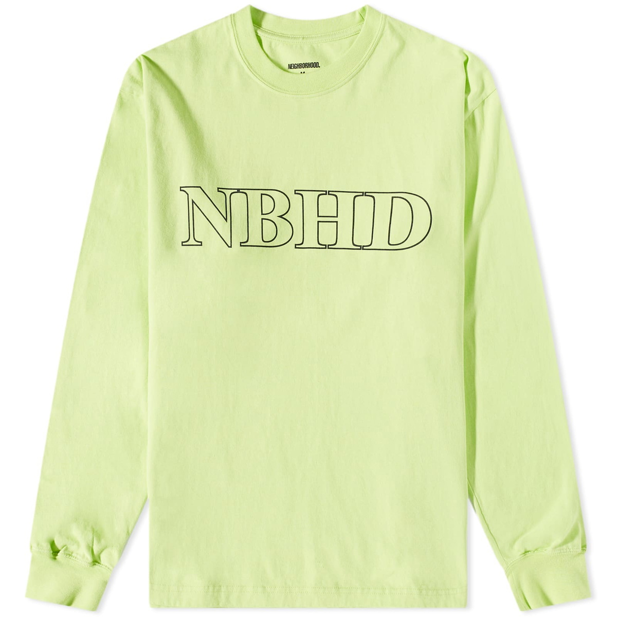 Neighborhood Men's Long Sleeve NH-4 T-Shirt in Neon Green Neighborhood