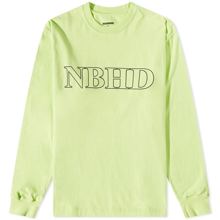 Photo: Neighborhood Men's Long Sleeve NH-4 T-Shirt in Neon Green