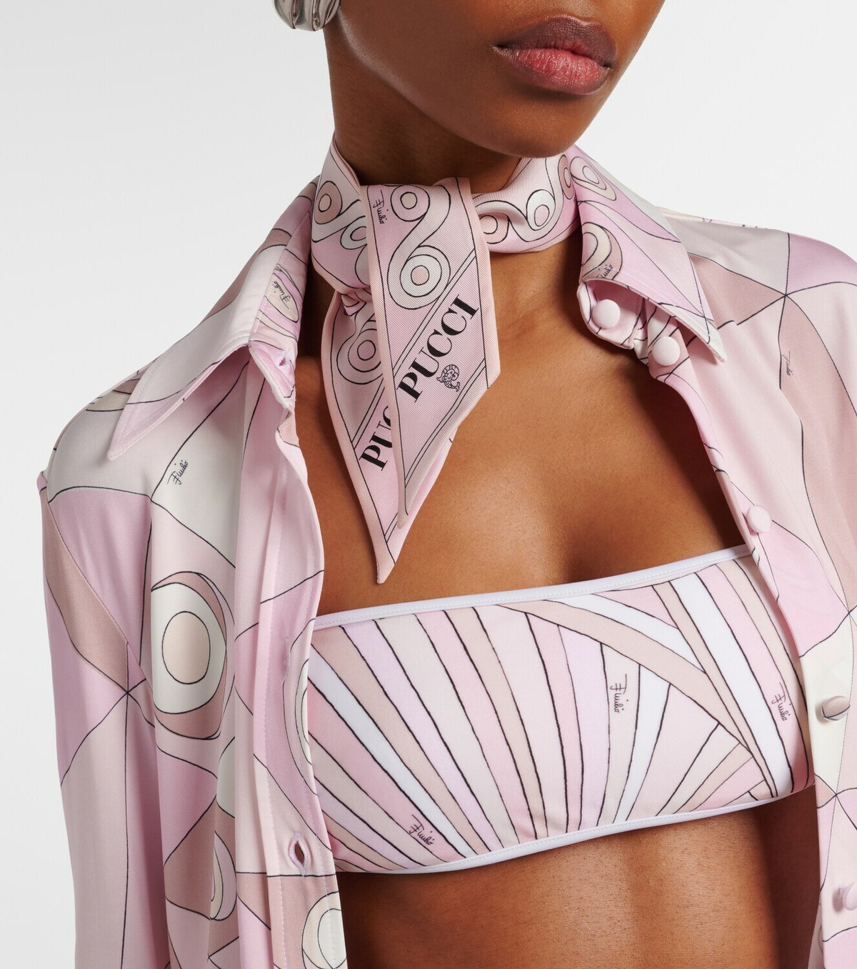 Pucci Iride and Rombi silk twill scarf