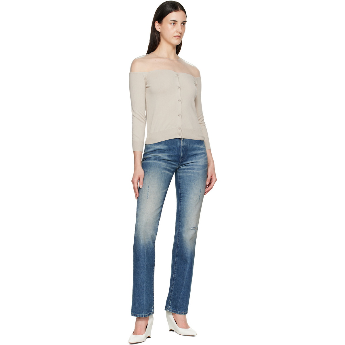 MM6 Maison Margiela Blue Straight-Leg Jeans