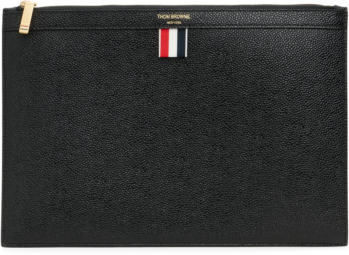 Thom Browne Black Pebble Grain Small Document Holder