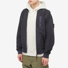 Stone Island Men's Cupro Cotton Twill Bomber Jacket in Navy