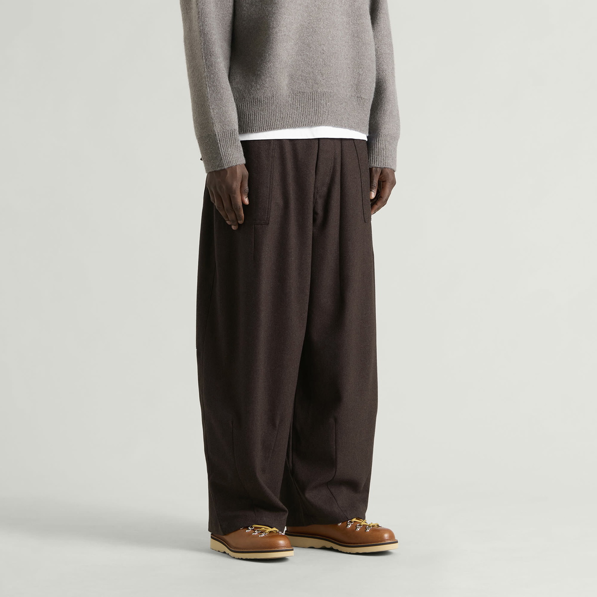 FrizmWORKS Men's Wool Balloon Pants - END. Exclusive in Brown