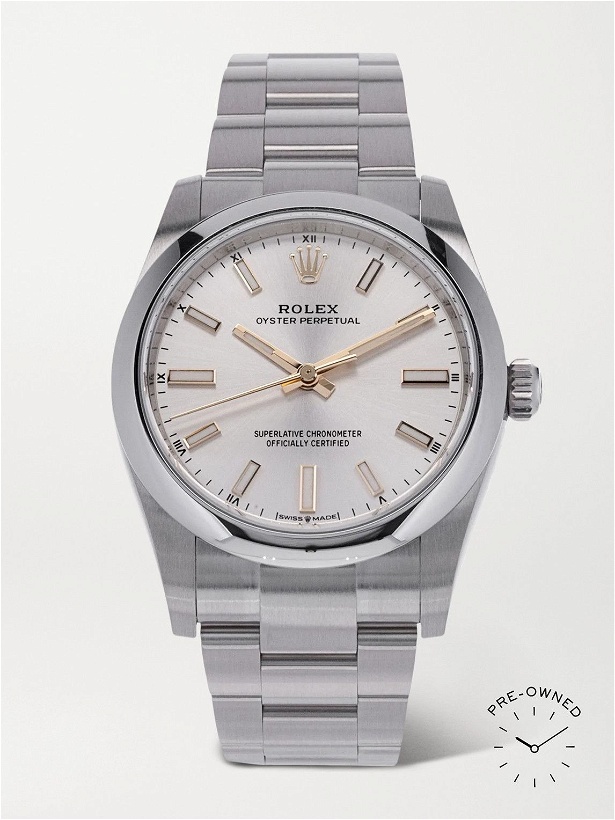 Photo: ROLEX - Pre-Owned 2016 Oyster Perpetual Automatic 34mm Oystersteel Watch, Ref. No. 124200