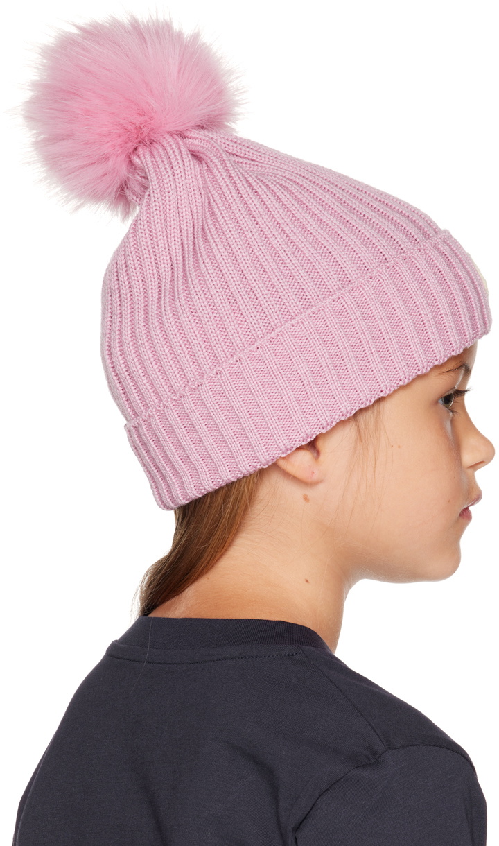 Moncler Enfant Kids Pink Pom Pom Beanie Moncler Enfant display picture 1