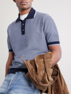 PIACENZA 1733 - Honeycomb-Knit Cotton Polo Shirt - Blue