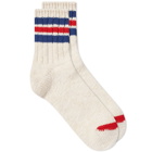 Anonymous Ism Men's 3 Line Slub Sock in White