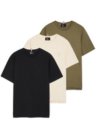 Moncler Grenoble Logo-appliquéd Cotton T-shirt set of Three Ecru