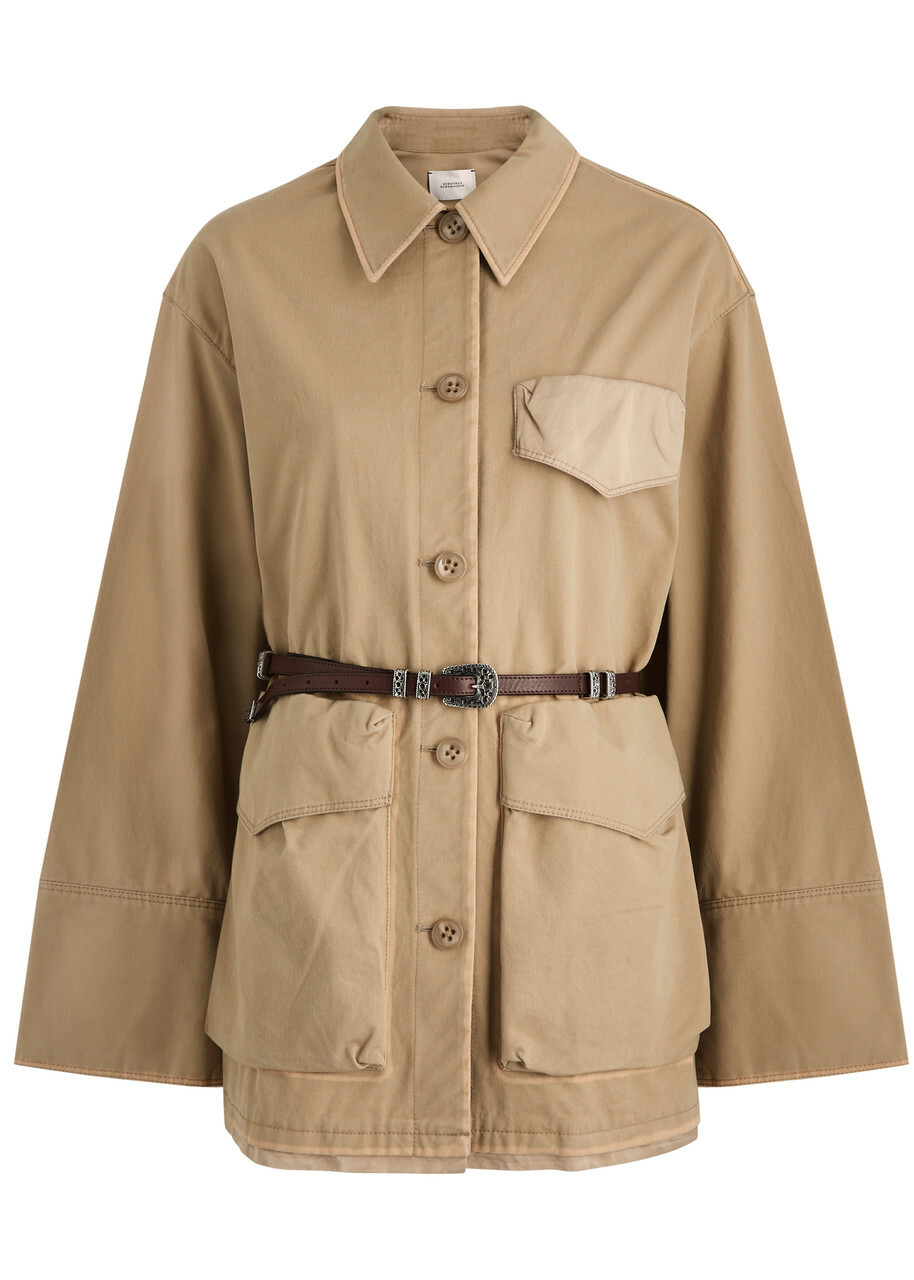 Dorothee Schumacher Perfect Match Belted Cotton Jacket Camel