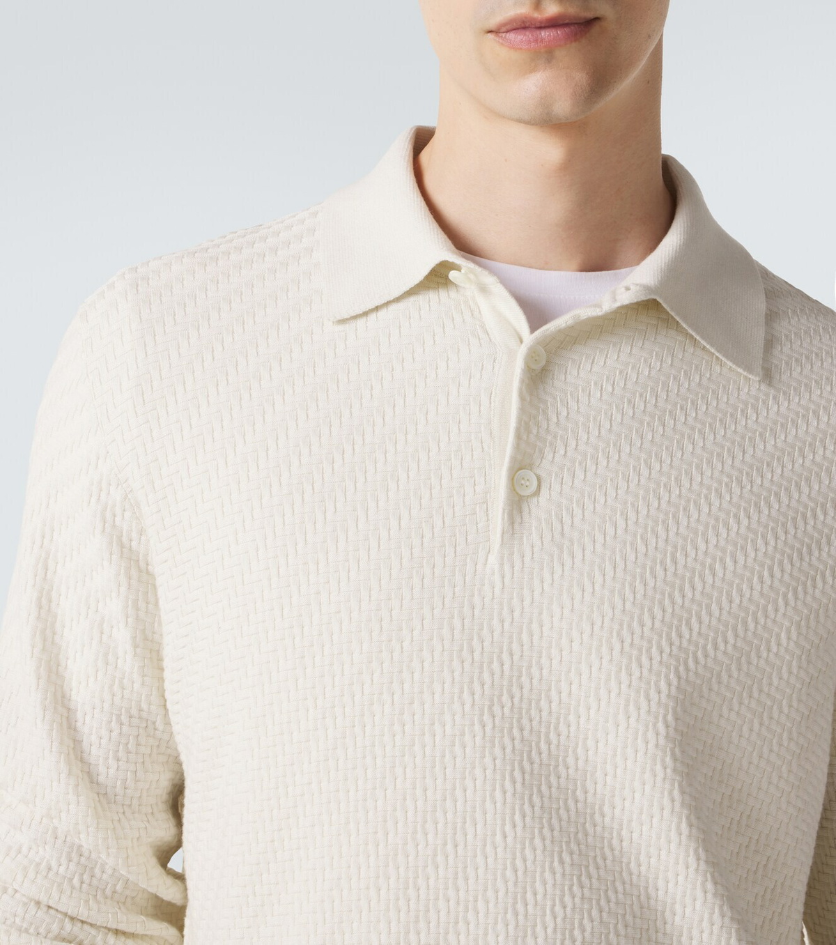 Brioni Cotton, silk, and cashmere polo sweater