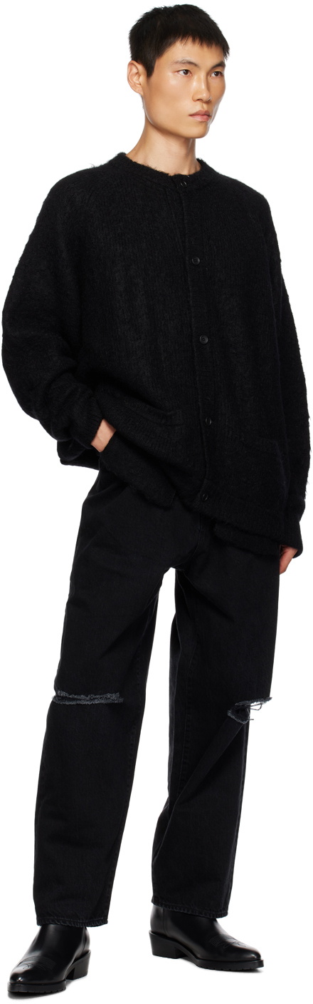 stein Black Dropped Shoulders Cardigan