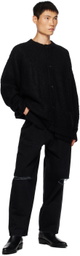 stein Black Dropped Shoulders Cardigan
