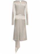 BLUMARINE - Silk Satin Blend Belted Midi Dress