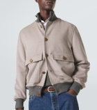 Brunello Cucinelli Cashmere-trimmed wool bomber jacket
