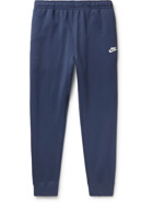 Nike - Sportswear Club Slim-Fit Logo-Embroidered Cotton-Blend Jersey Sweatpants - Blue