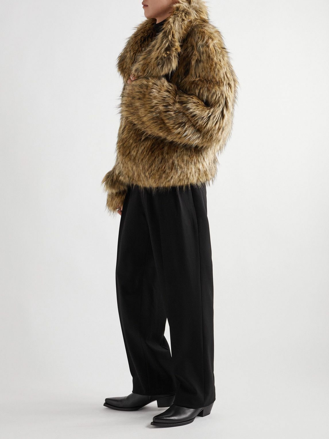 Saint laurent faux shearling coat clearance
