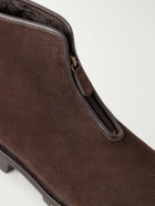MORJAS - Alpine Shearling-Lined Suede Chelsea Boots - Brown