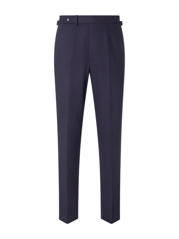 Photo: Dunhill - Straight-Leg Pinstriped Wool Suit Trousers - Blue