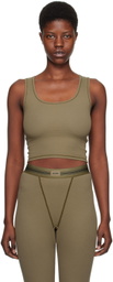 SKIMS Green Cotton Rib Tank Top