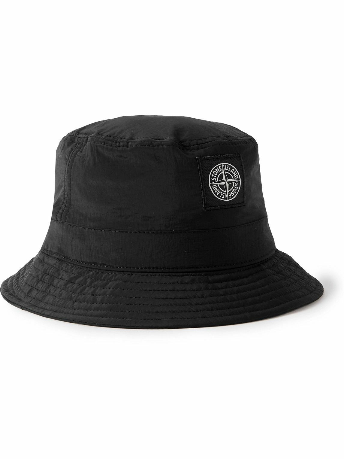 Stone Island - Logo-Appliquéd ECONYL® Nylon Metal Bucket Hat - Black ...