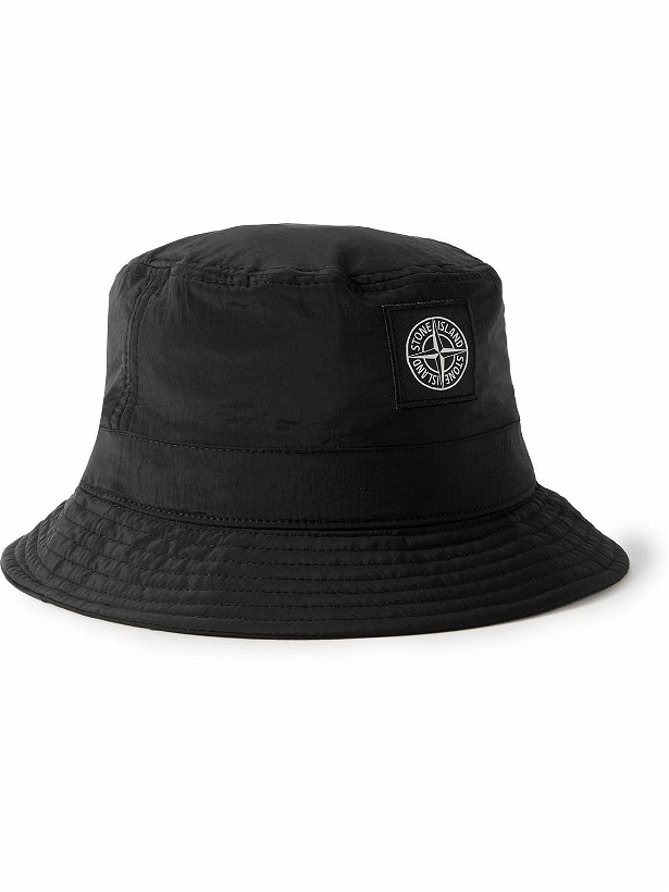 Photo: Stone Island - Logo-Appliquéd ECONYL® Nylon Metal Bucket Hat - Black