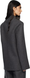 MARIE ADAM-LEENAERDT Gray Base Classic Single Breast Blazer