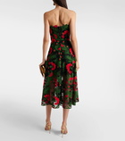 Oscar de la Renta Floral strapless lace gown