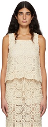 Missing You Already Beige Lace Tank Top