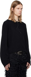 Swampgod Black Hand Knit Basic Sweater
