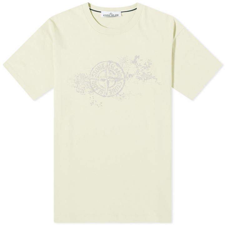 Photo: Stone Island Men's Camo Three Badge Print T-Shirt in Pistachio