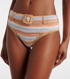 Anna Kosturova Crochet striped cotton bikini bottoms