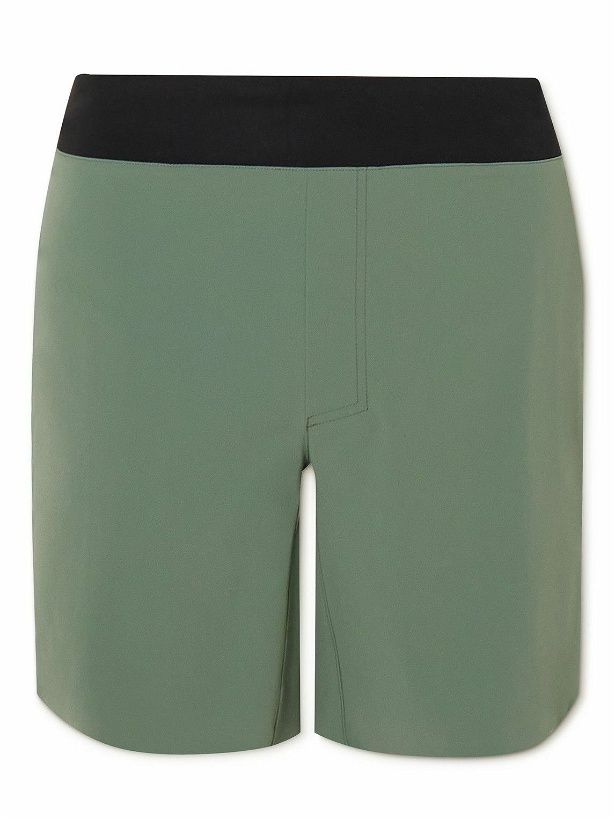 Photo: ON - Explorer Straight-Leg Recycled-Mesh and Stretch-Shell Shorts - Green