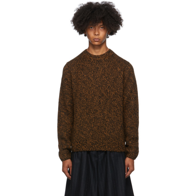 Photo: Dries Van Noten Orange and Black Marled Sweater