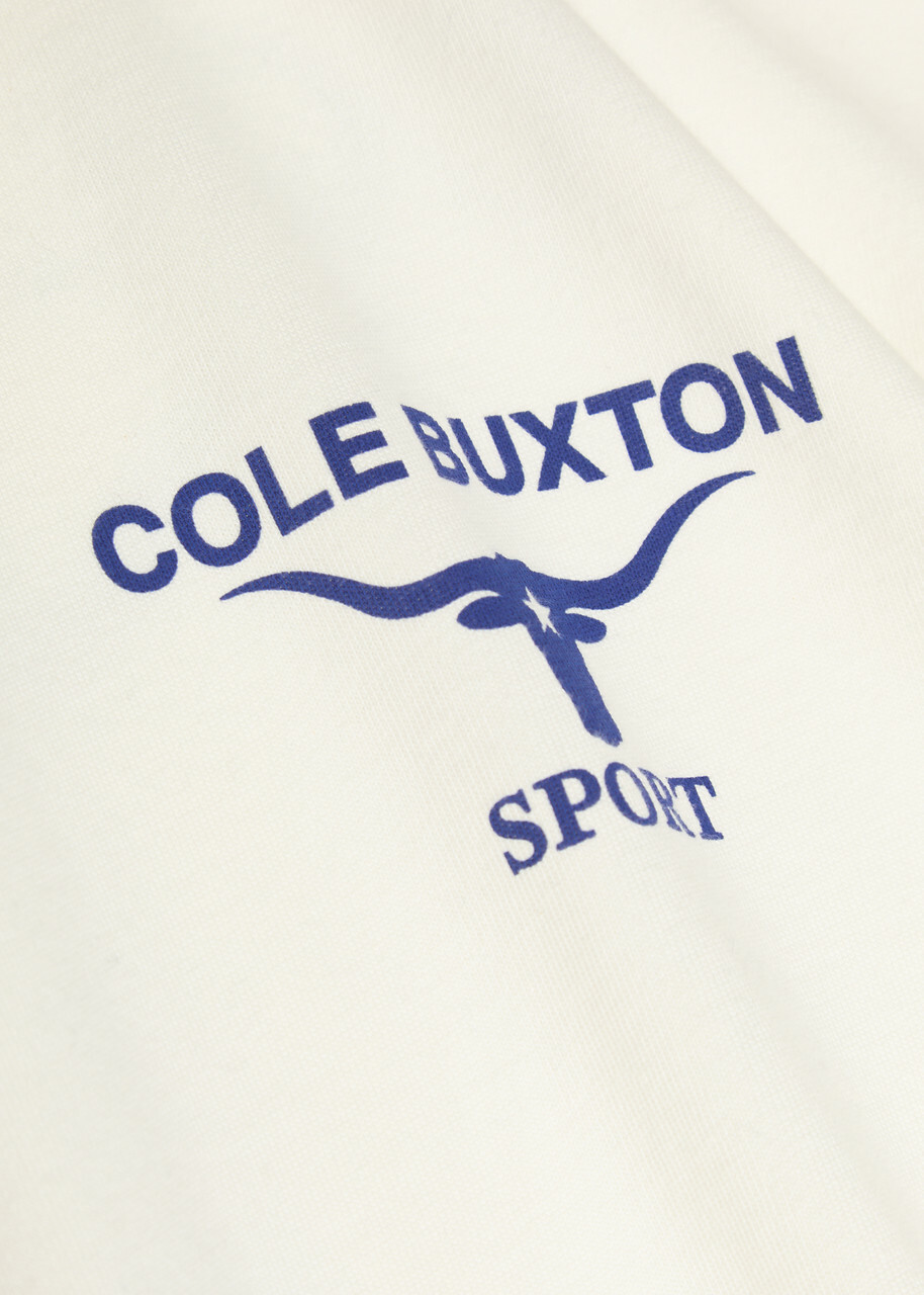 Cole Buxton Longhorn Printed Cotton T-shirt White