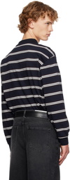 Dunst Navy Stripe Collared Polo